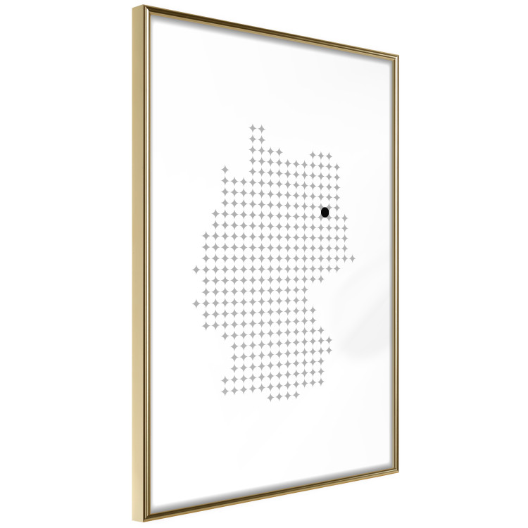 Poster Germany - black and white composition shaped like the German state 117450 additionalImage 6