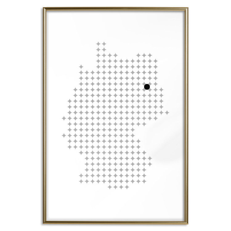 Poster Germany - black and white composition shaped like the German state 117450 additionalImage 16