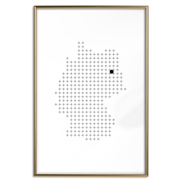 Poster Germany - black and white composition shaped like the German state 117450 additionalImage 14