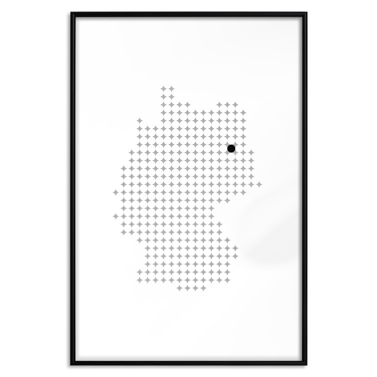 Poster Germany - black and white composition shaped like the German state 117450 additionalImage 15