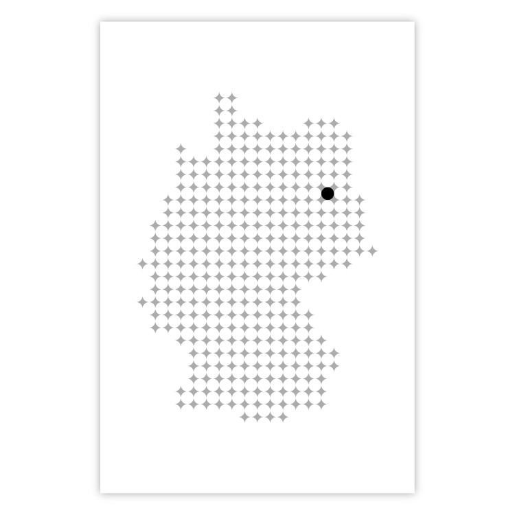 Poster Germany - black and white composition shaped like the German state 117450
