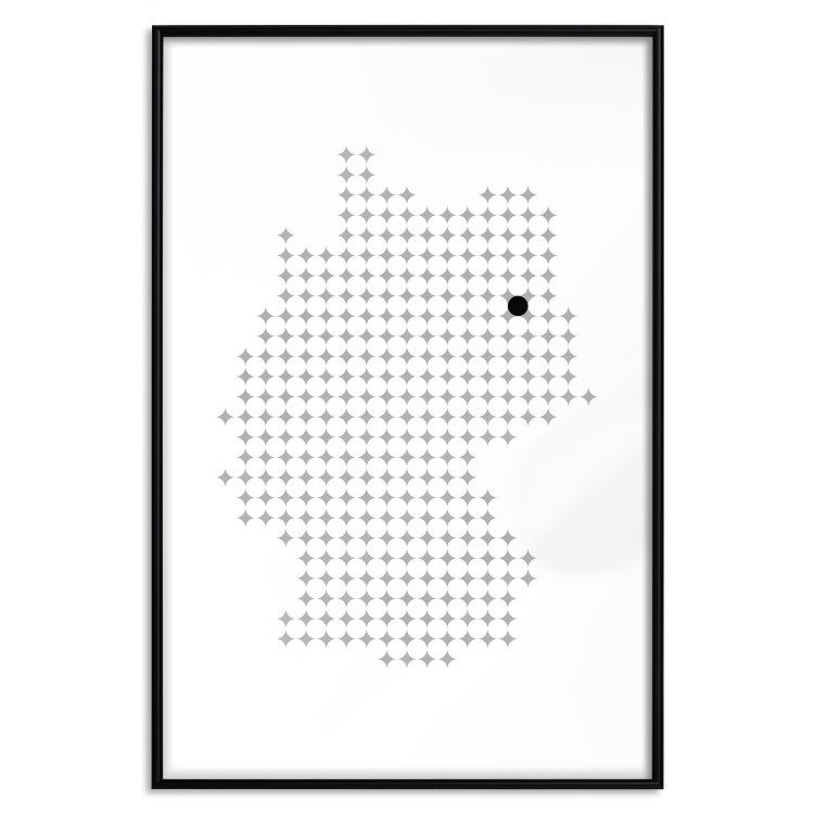 Poster Germany - black and white composition shaped like the German state 117450 additionalImage 18