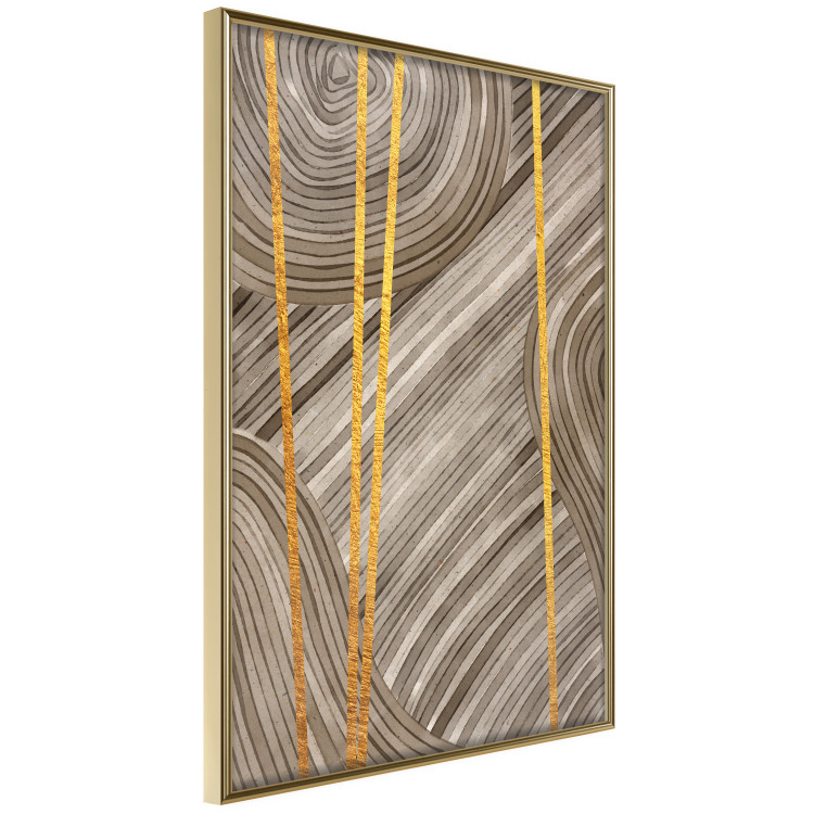 Wall Poster Golden Details - unique abstraction in gilded lines on a bronze background 119250 additionalImage 12