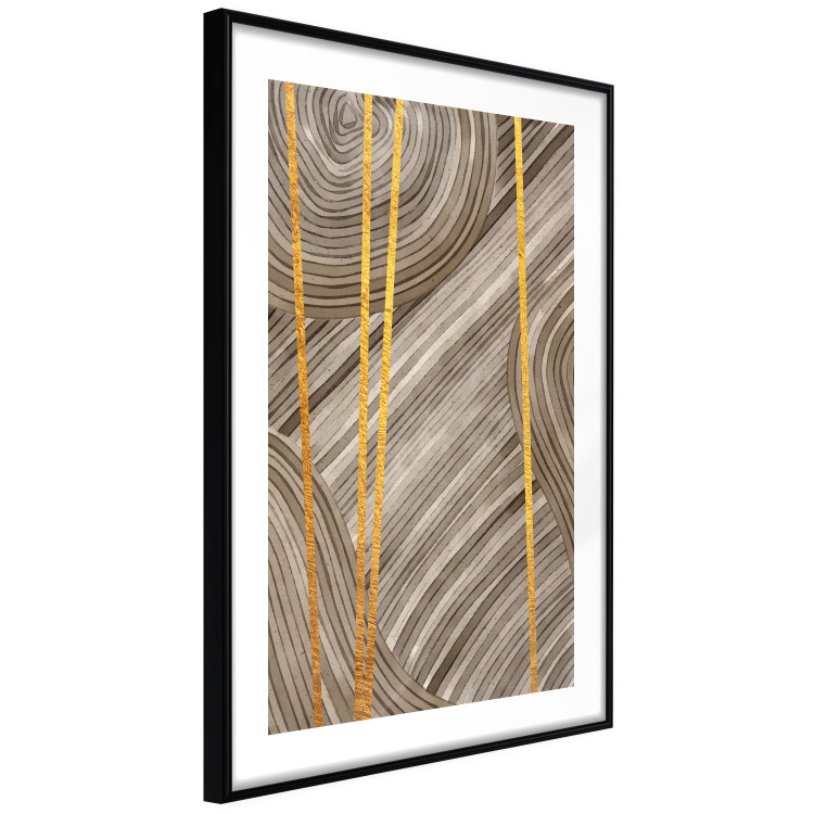 Wall Poster Golden Details - unique abstraction in gilded lines on a bronze background 119250 additionalImage 13