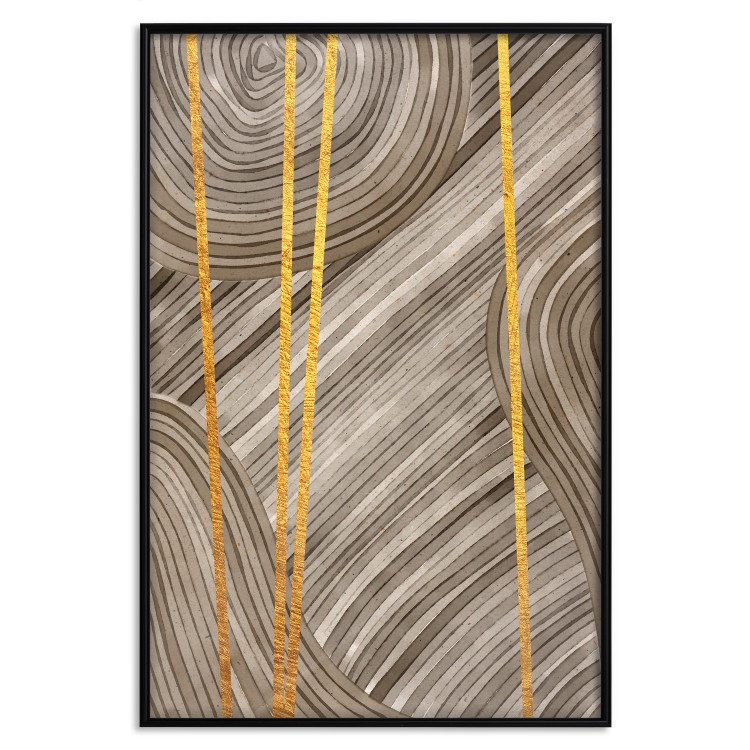 Wall Poster Golden Details - unique abstraction in gilded lines on a bronze background 119250 additionalImage 24