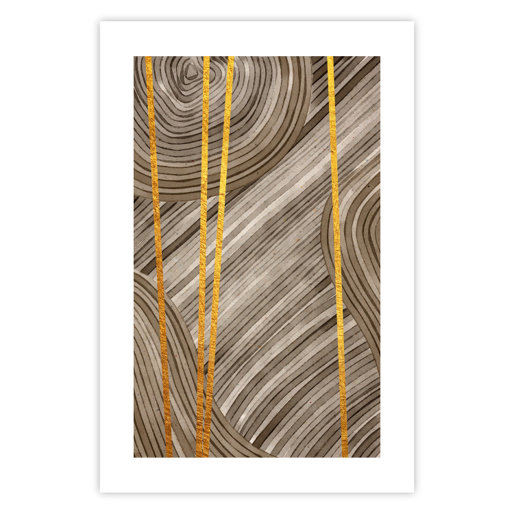 Wall Poster Golden Details - unique abstraction in gilded lines on a bronze background 119250 additionalImage 25