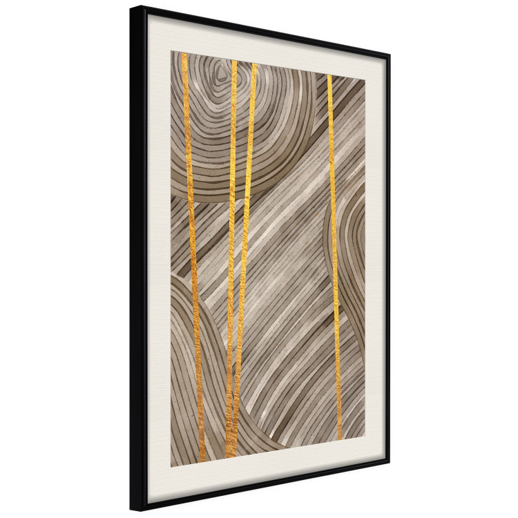 Wall Poster Golden Details - unique abstraction in gilded lines on a bronze background 119250 additionalImage 3
