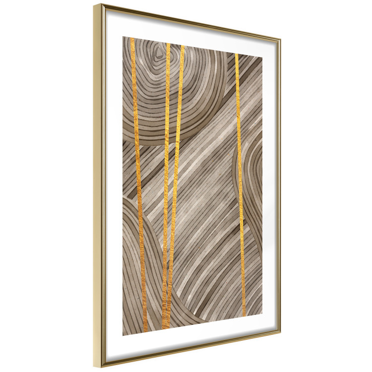 Wall Poster Golden Details - unique abstraction in gilded lines on a bronze background 119250 additionalImage 8
