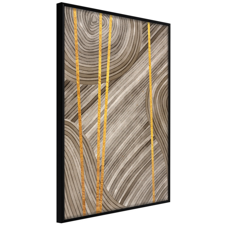 Wall Poster Golden Details - unique abstraction in gilded lines on a bronze background 119250 additionalImage 12