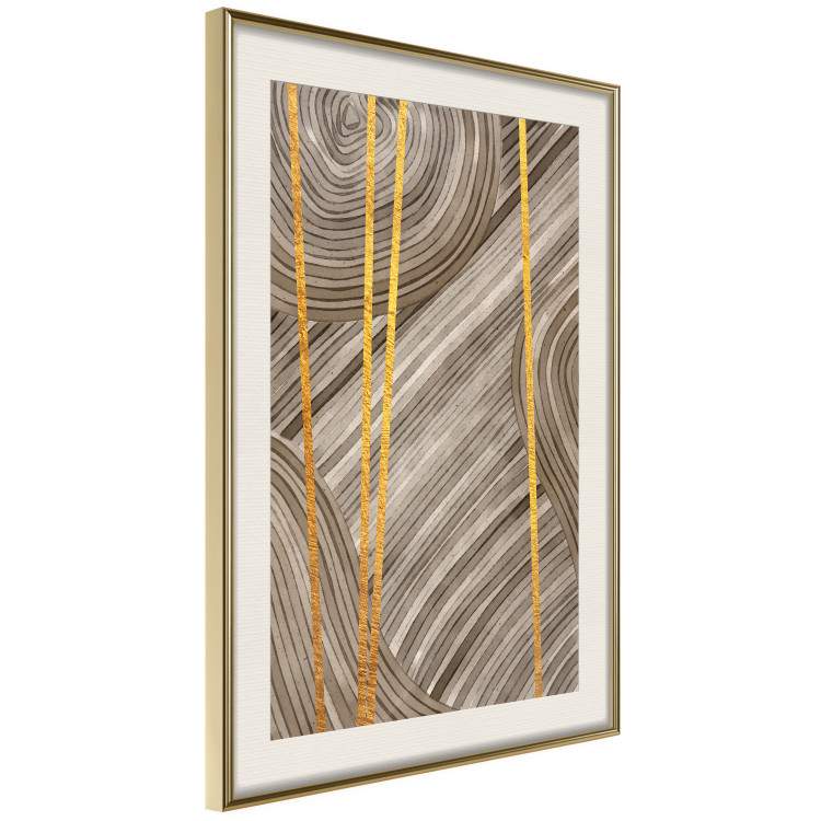 Wall Poster Golden Details - unique abstraction in gilded lines on a bronze background 119250 additionalImage 2