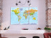 Canvas Print World Map in Colors (3-part) - Continents with Italian Labels 122350 additionalThumb 3
