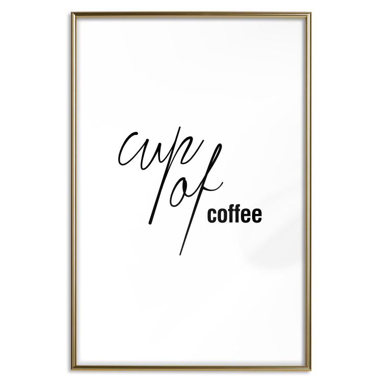 Wall Poster Cup of Coffee - artistic black English text on a white background 122950 additionalImage 14