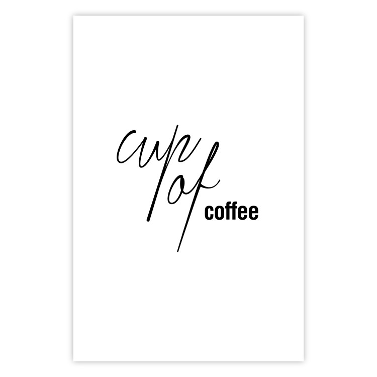 Wall Poster Cup of Coffee - artistic black English text on a white background 122950 additionalImage 19