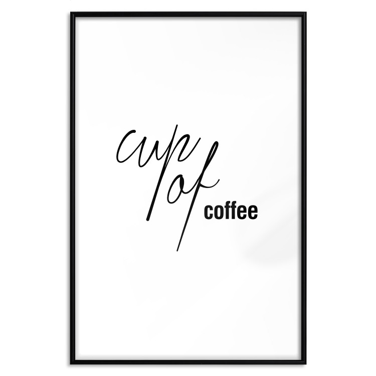 Wall Poster Cup of Coffee - artistic black English text on a white background 122950 additionalImage 15