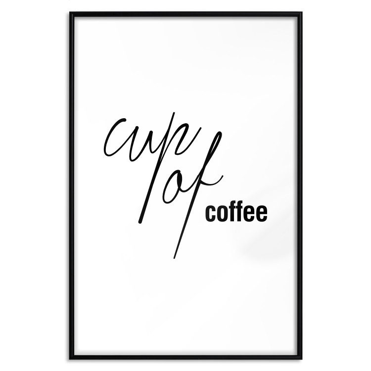 Wall Poster Cup of Coffee - artistic black English text on a white background 122950 additionalImage 18