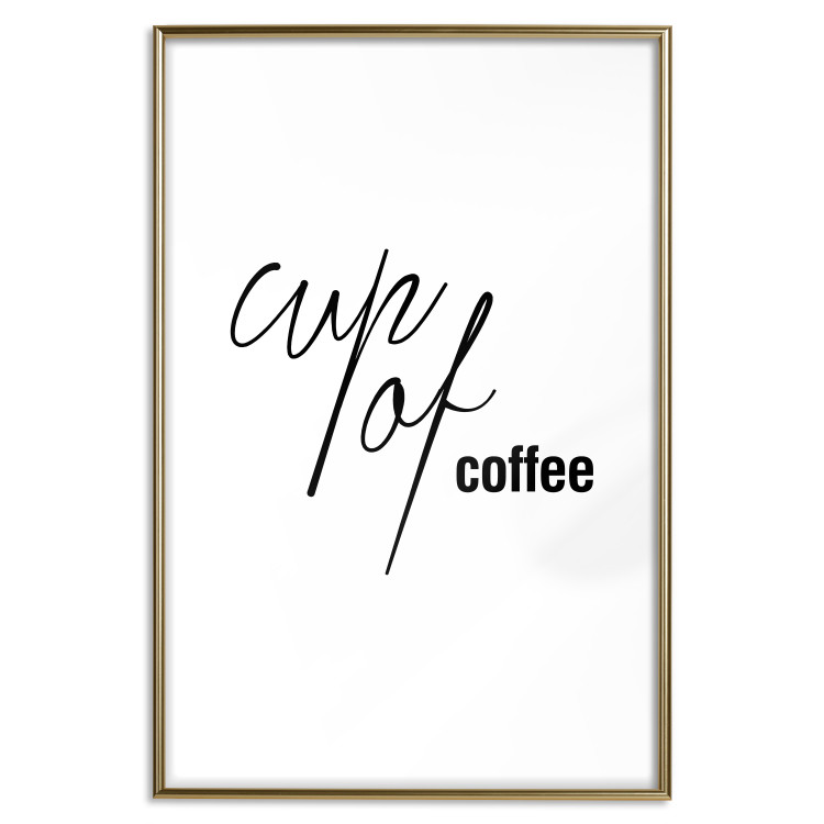 Wall Poster Cup of Coffee - artistic black English text on a white background 122950 additionalImage 16