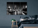 Canvas Art Print Triptych London by night - black and white panorama with the Thames 123650 additionalThumb 3