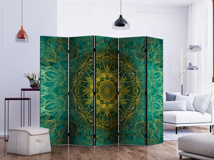 Room Divider Screen Royal Stitches II (5-piece) - colorful Zen-style Mandala 124050 additionalImage 2