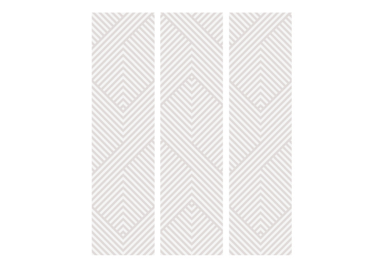 Room Divider Screen Broken Lines (3-piece) - geometric pattern in shades of beige 124350 additionalImage 3