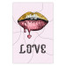 Poster Fluid Lips - glittery lips and English text on a pastel background 125450