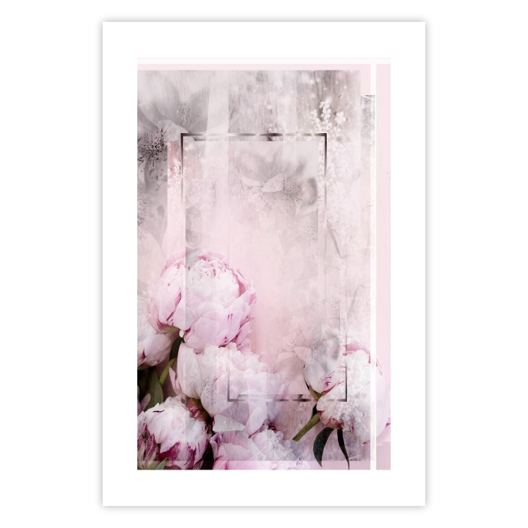 Poster Spring Beginnings - spring composition of pink flowers in a retro style 126250 additionalImage 19