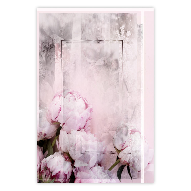 Poster Spring Beginnings - spring composition of pink flowers in a retro style 126250
