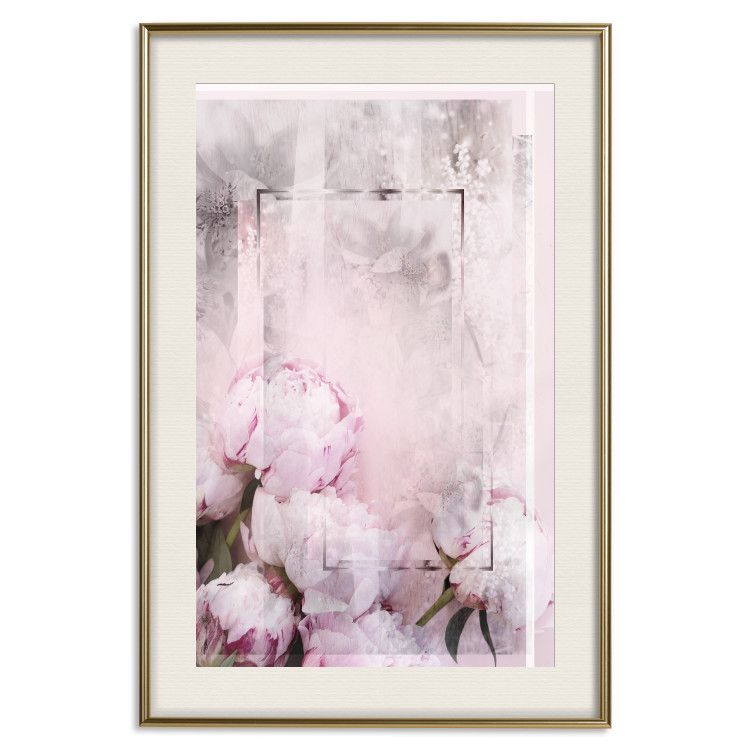 Poster Spring Beginnings - spring composition of pink flowers in a retro style 126250 additionalImage 20