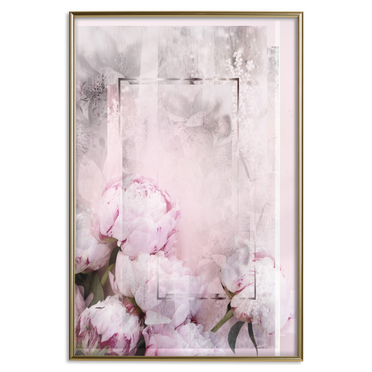Poster Spring Beginnings - spring composition of pink flowers in a retro style 126250 additionalImage 17