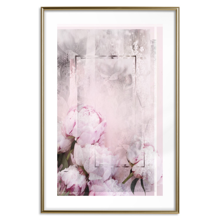Poster Spring Beginnings - spring composition of pink flowers in a retro style 126250 additionalImage 14