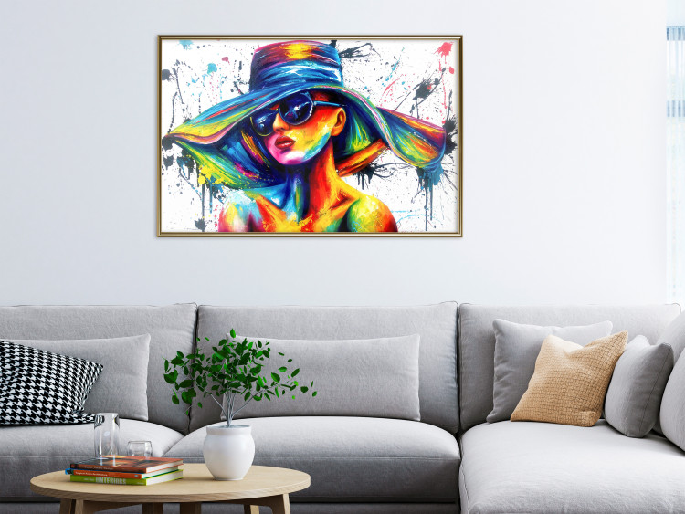 Wall Poster Sunny Day - abstract and multicolored woman on a white background 127050 additionalImage 7