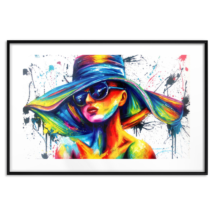Wall Poster Sunny Day - abstract and multicolored woman on a white background 127050 additionalImage 17