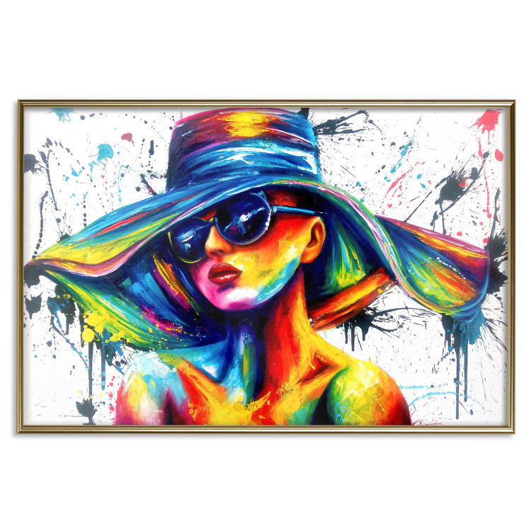 Wall Poster Sunny Day - abstract and multicolored woman on a white background 127050 additionalImage 21