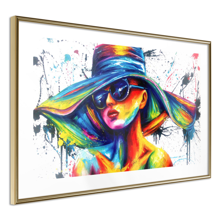 Wall Poster Sunny Day - abstract and multicolored woman on a white background 127050 additionalImage 7