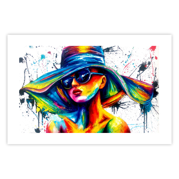 Wall Poster Sunny Day - abstract and multicolored woman on a white background 127050 additionalImage 19