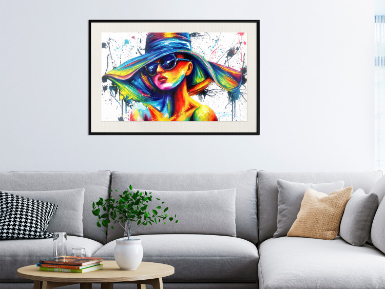 Wall Poster Sunny Day - abstract and multicolored woman on a white background 127050 additionalImage 24
