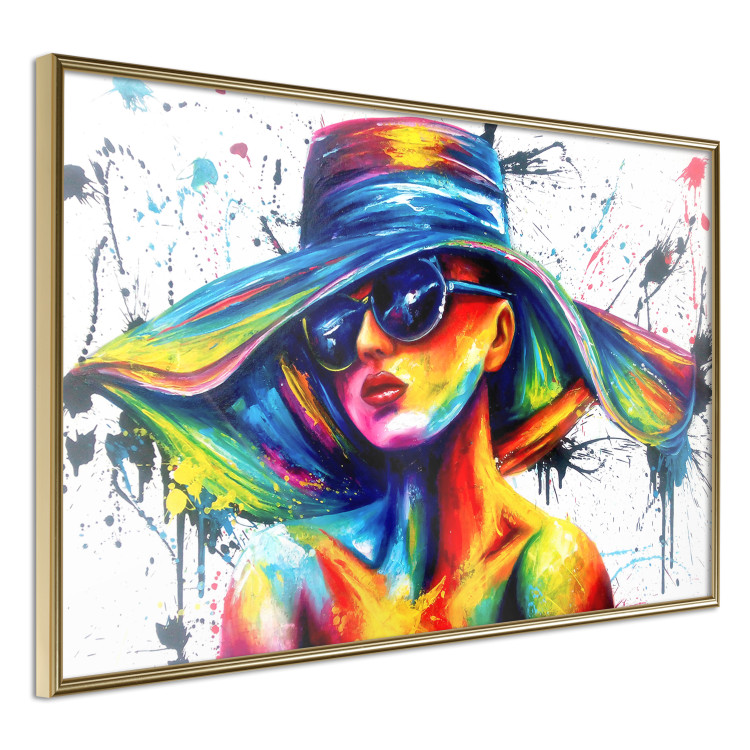 Wall Poster Sunny Day - abstract and multicolored woman on a white background 127050 additionalImage 12