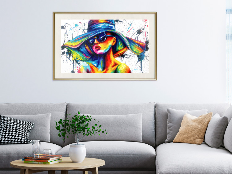 Wall Poster Sunny Day - abstract and multicolored woman on a white background 127050 additionalImage 22