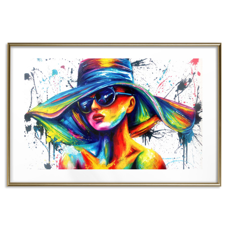 Wall Poster Sunny Day - abstract and multicolored woman on a white background 127050 additionalImage 14