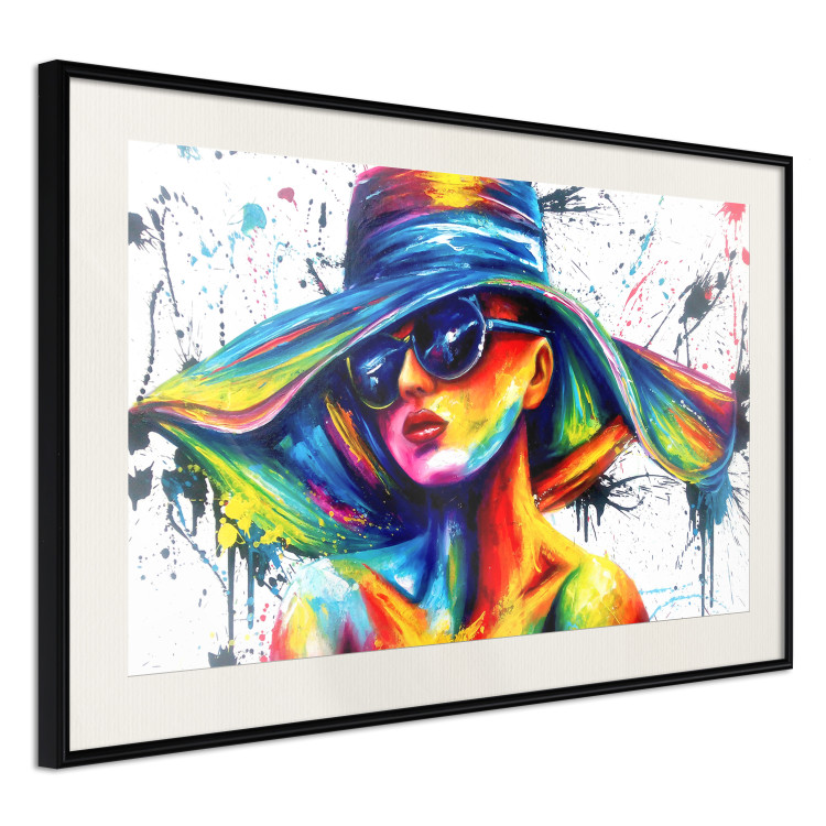 Wall Poster Sunny Day - abstract and multicolored woman on a white background 127050 additionalImage 2