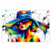 Wall Poster Sunny Day - abstract and multicolored woman on a white background 127050