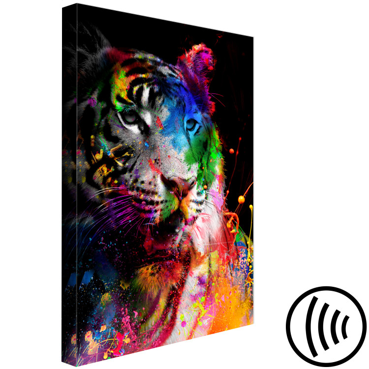 Canvas Art Print Bengal Tiger (1-part) vertical - abstractly depicted animal 128350 additionalImage 6