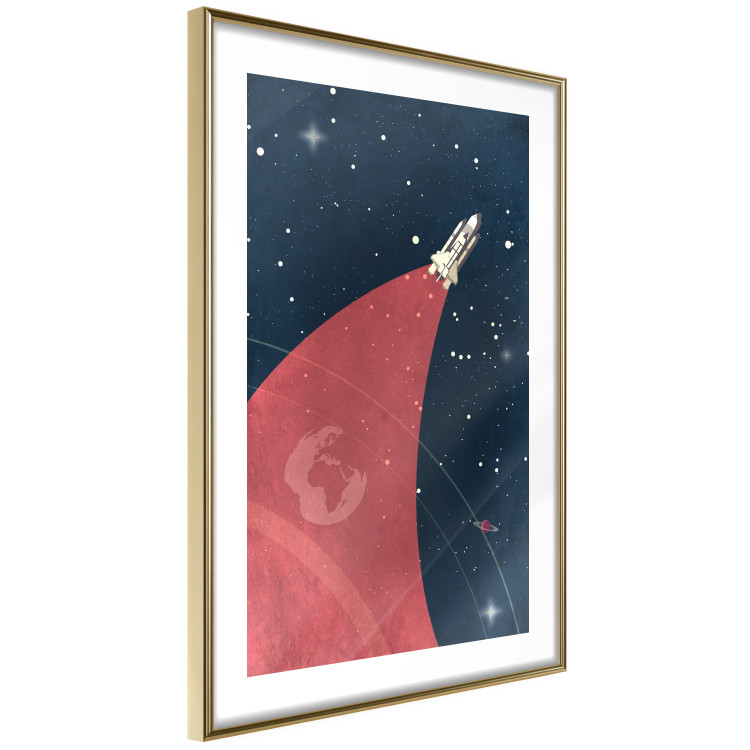 Poster Cosmic Journey - abstraction with a rocket against a starry sky 129150 additionalImage 7
