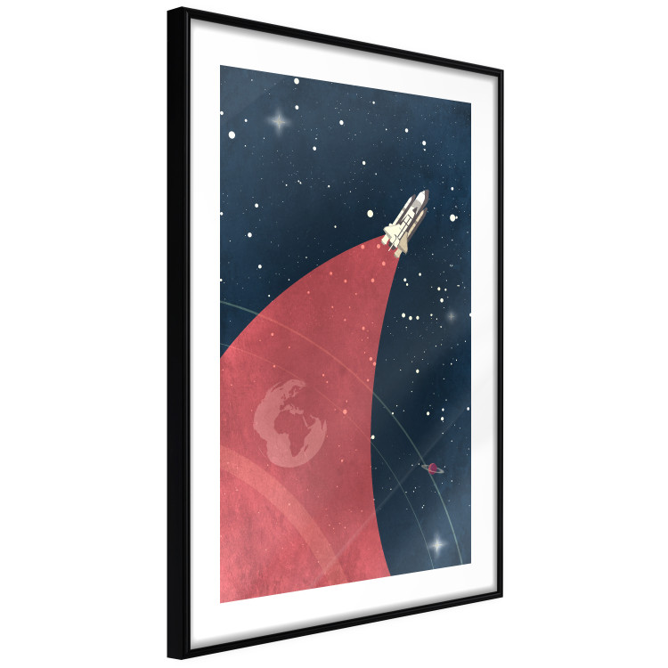 Poster Cosmic Journey - abstraction with a rocket against a starry sky 129150 additionalImage 8