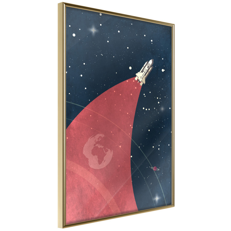 Poster Cosmic Journey - abstraction with a rocket against a starry sky 129150 additionalImage 12