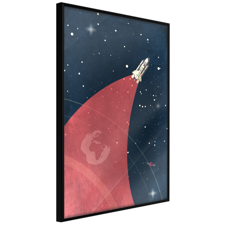 Poster Cosmic Journey - abstraction with a rocket against a starry sky 129150 additionalImage 11