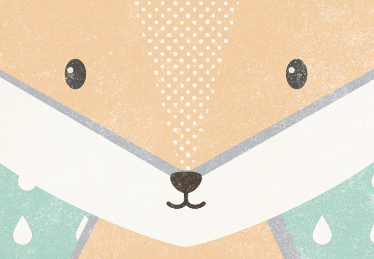 Poster Little Fox - funny animal with a lollipop in hand on polka dot wall 129550 additionalImage 10
