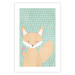 Poster Little Fox - funny animal with a lollipop in hand on polka dot wall 129550 additionalThumb 20