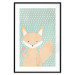 Poster Little Fox - funny animal with a lollipop in hand on polka dot wall 129550 additionalThumb 19