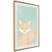 Poster Little Fox - funny animal with a lollipop in hand on polka dot wall 129550 additionalThumb 3