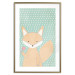 Poster Little Fox - funny animal with a lollipop in hand on polka dot wall 129550 additionalThumb 18